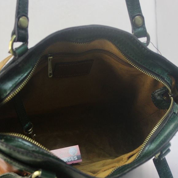 Patricia Nash poppy leather tote shoulder bag spring multi dark green - Picture 4 of 13